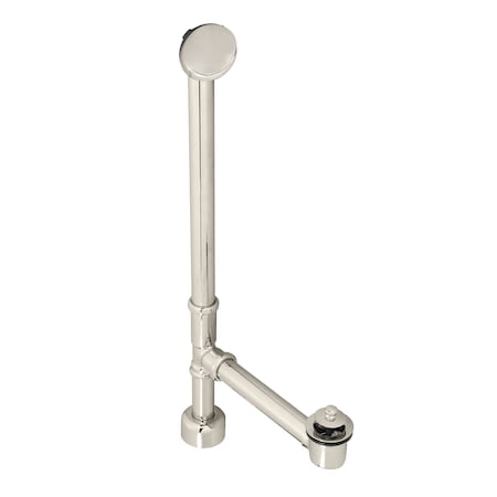 All Finished European Pull & Drain Bath Waste, 14 Make-Up, 17 Ga. Tubing In Polished Nickel